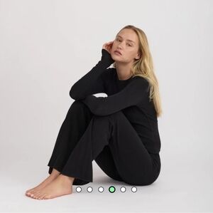 NWT Organic Basics Black Pointelle Pants